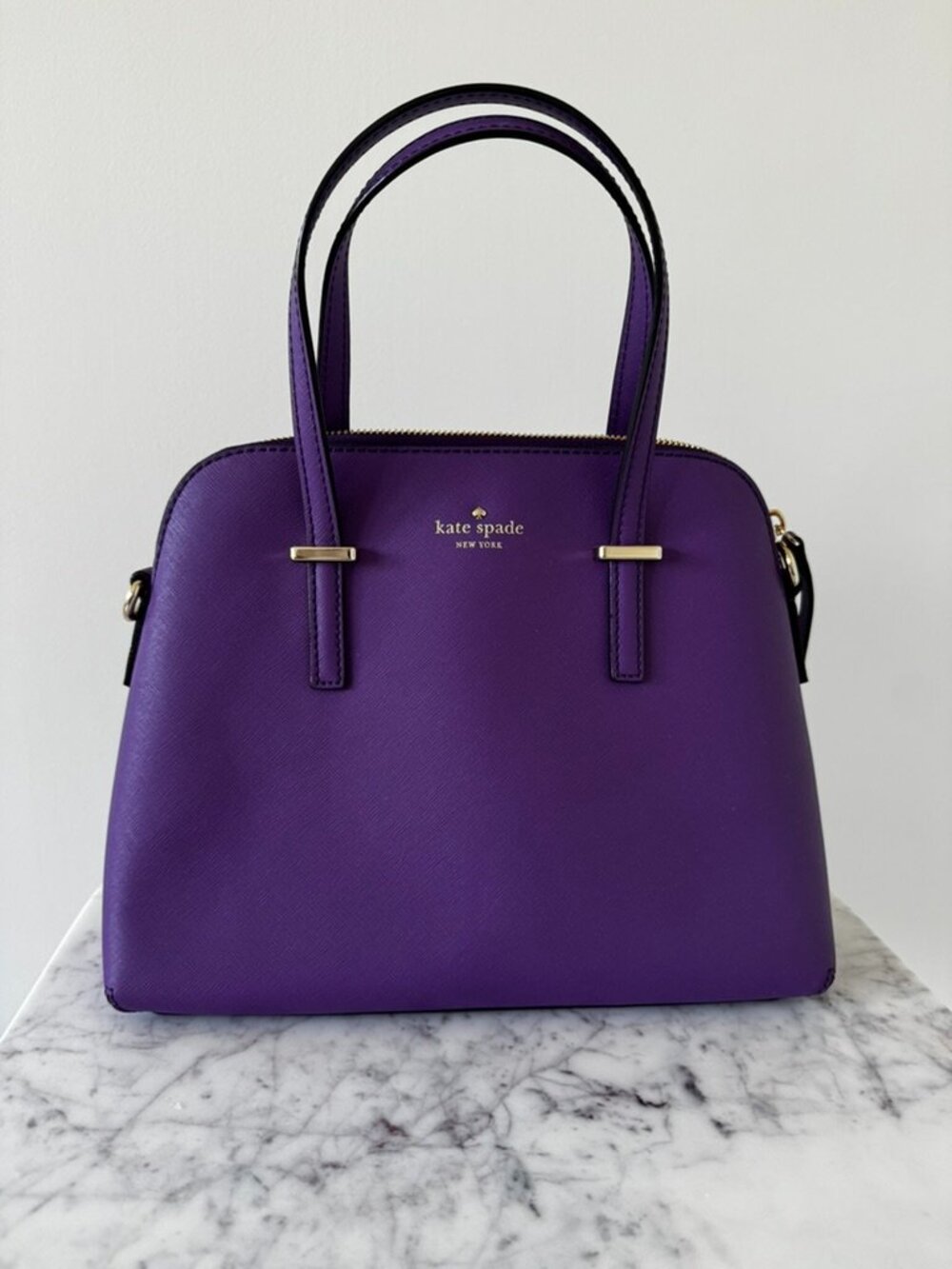 Kate Spade Cedar Street Maise Purple Saffiano Leather Satchel NWOT